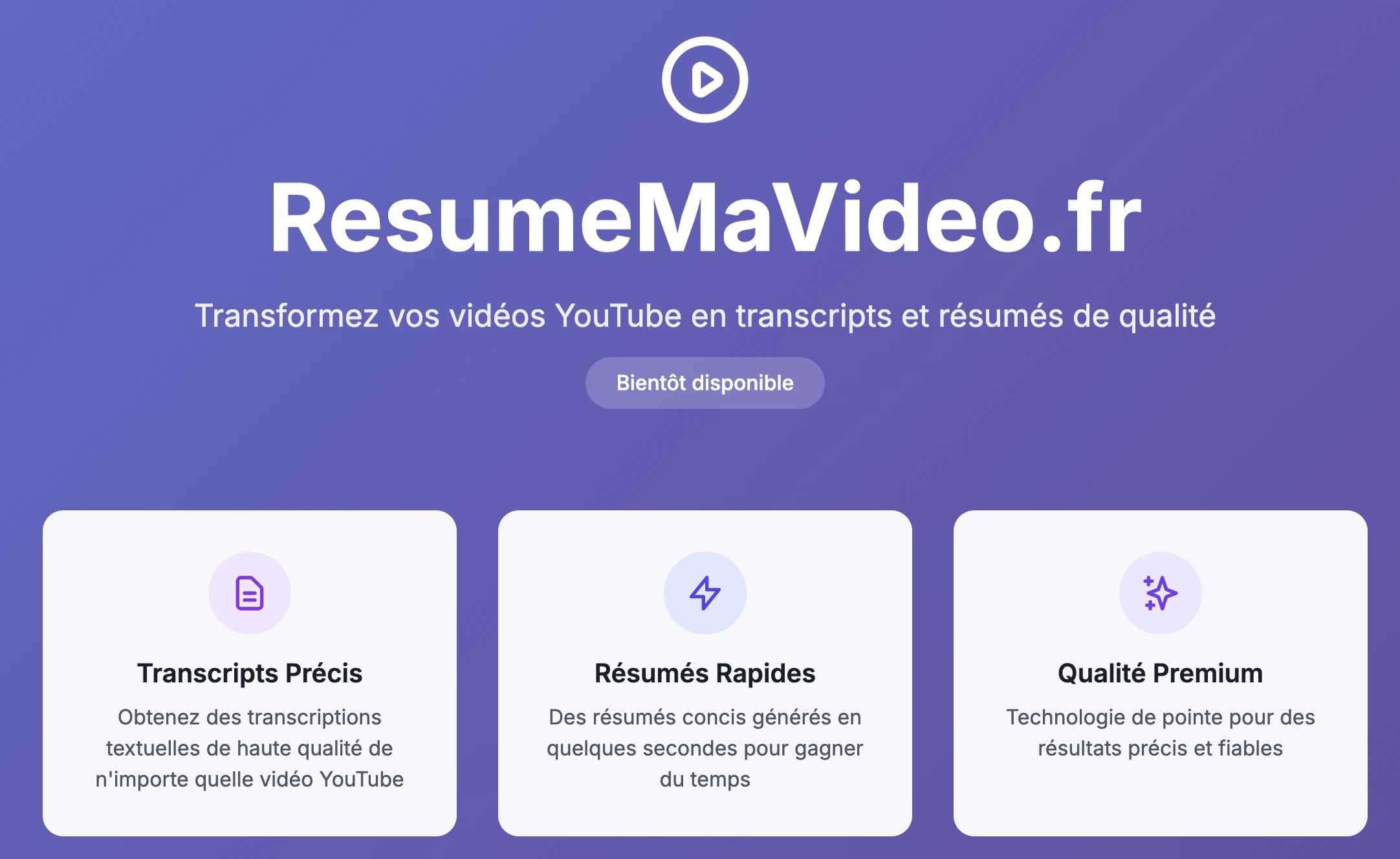 Capture d'écran ResumeMaVideo montrant l'extraction automatique de moments clés d'une vidéo